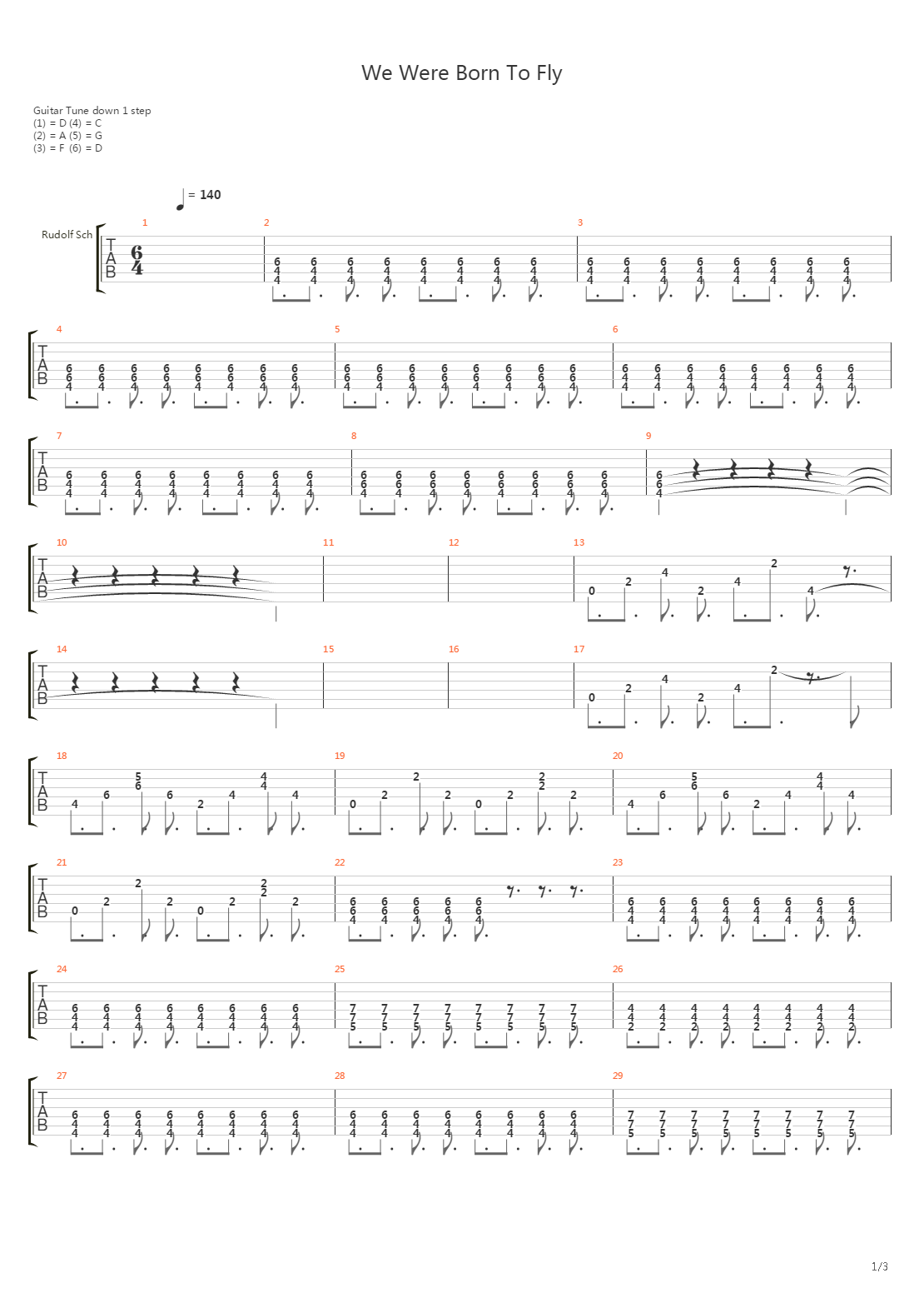 We Were Born To Fly吉他谱