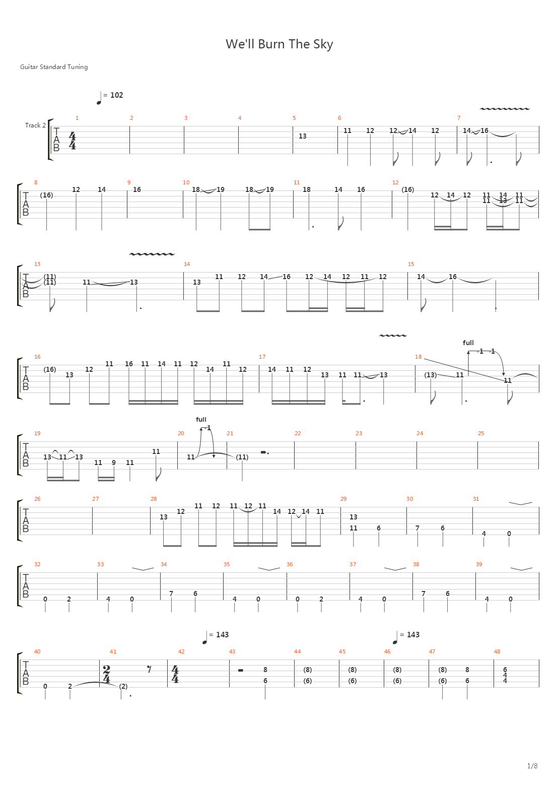 Well Burn The Sky吉他谱