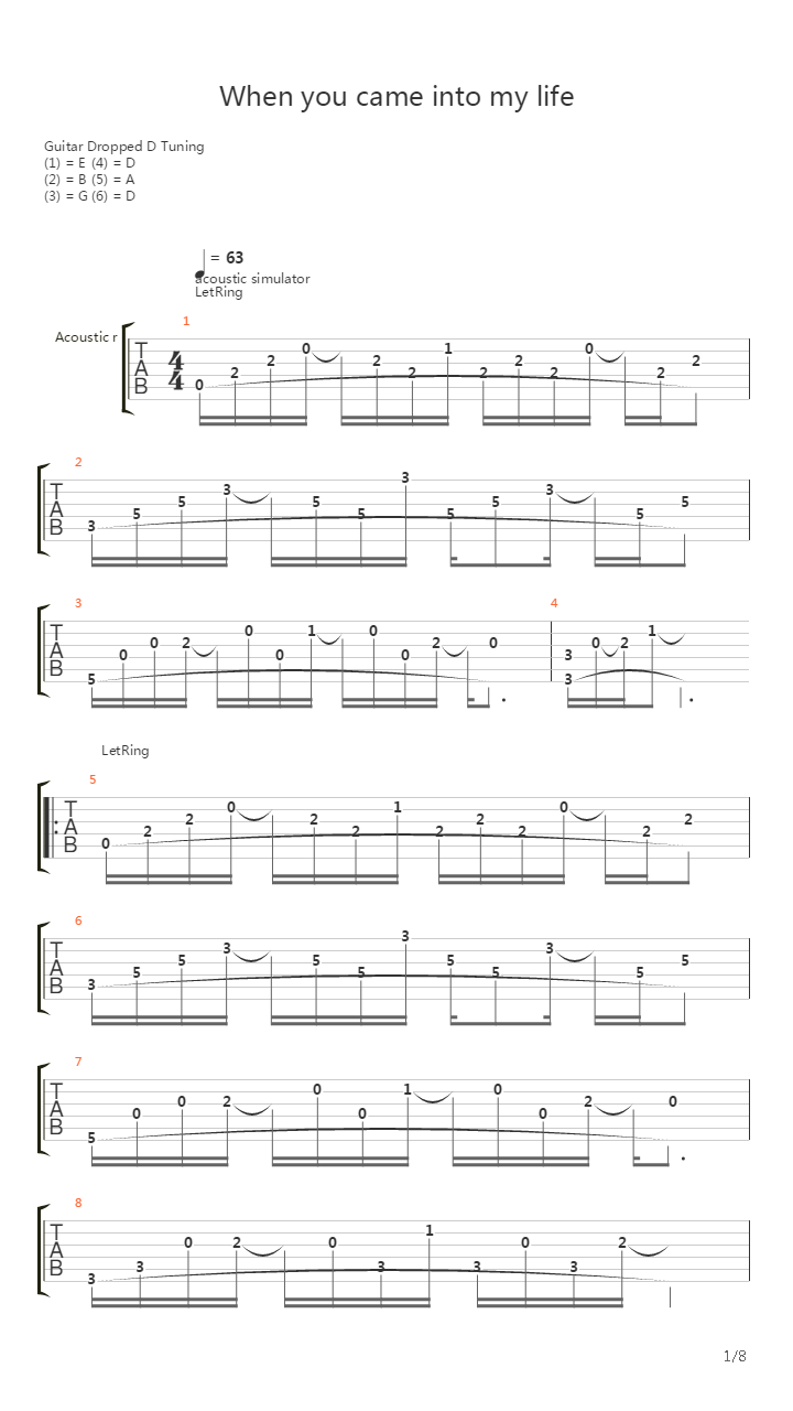 When You Came Into My Life吉他谱