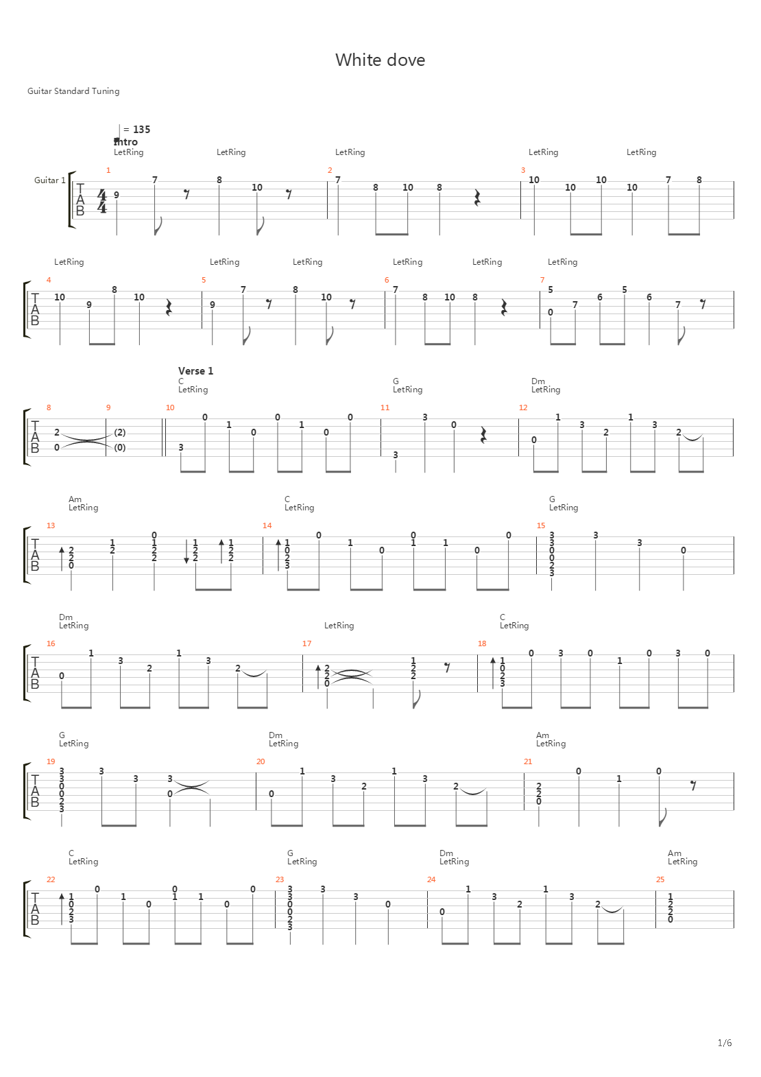 White Dove吉他谱