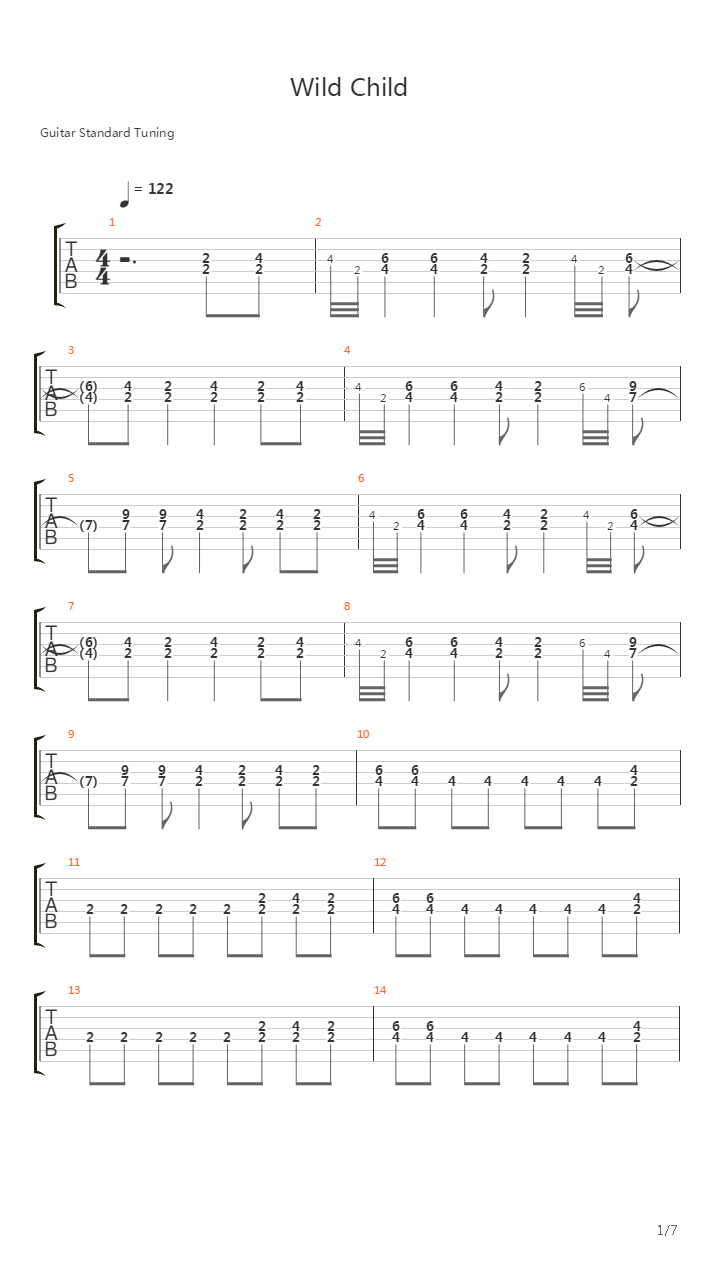 Wild Child吉他谱