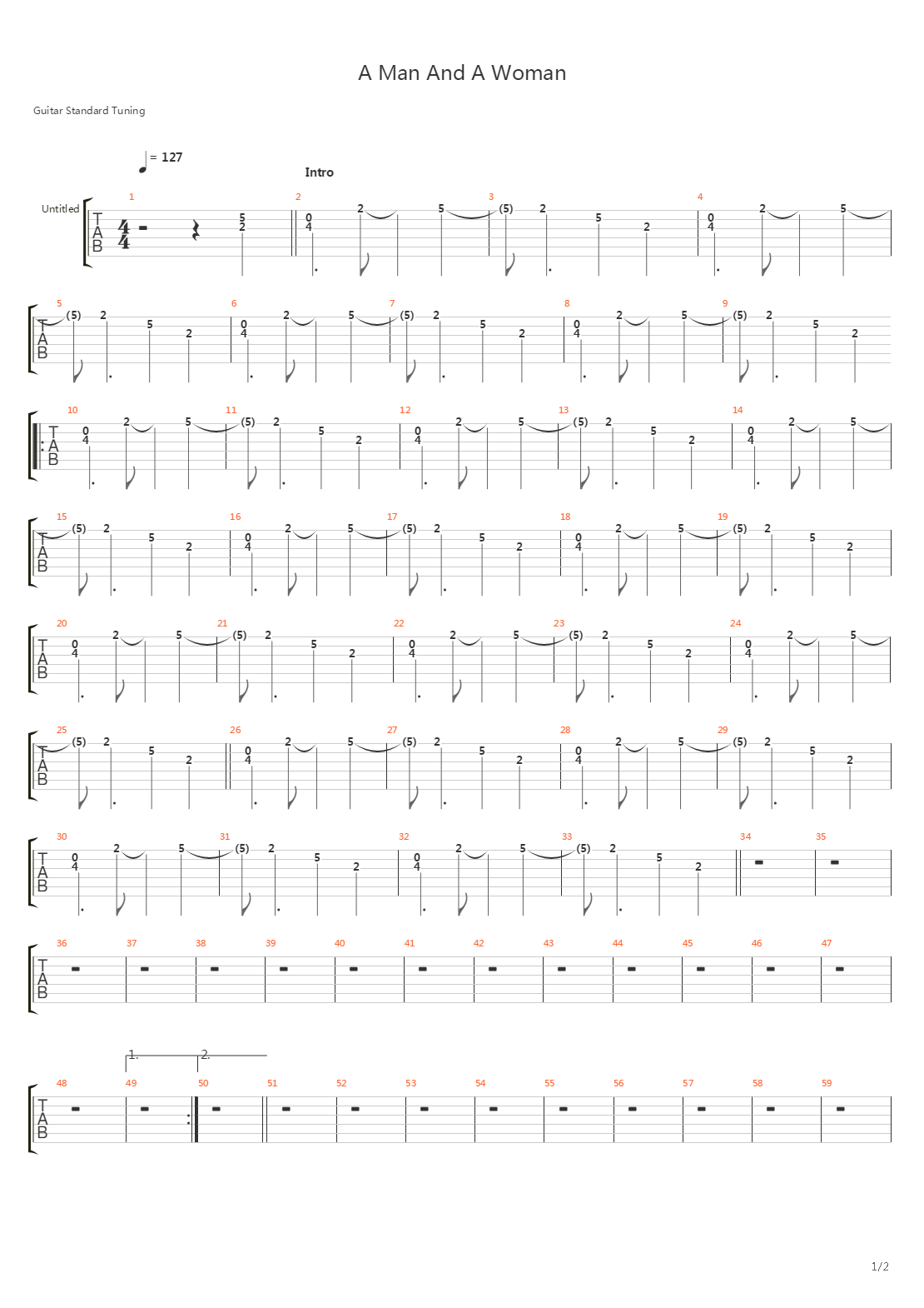 A Man And A Woman吉他谱