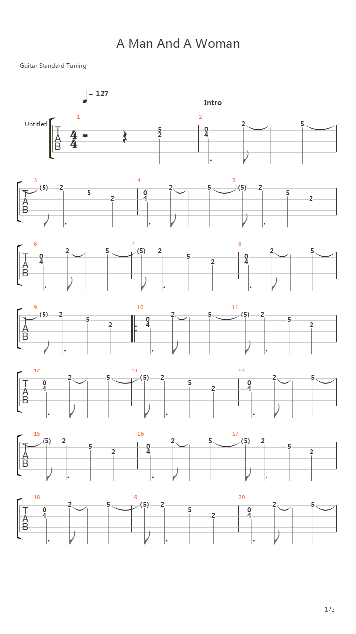 A Man And A Woman吉他谱