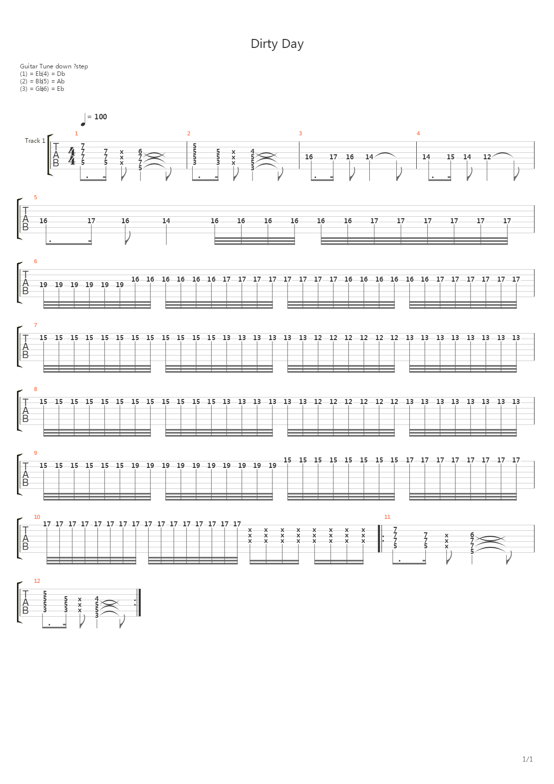 Dirty Day吉他谱