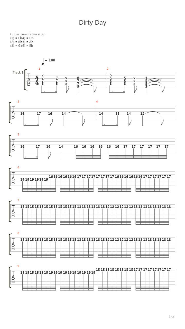 Dirty Day吉他谱