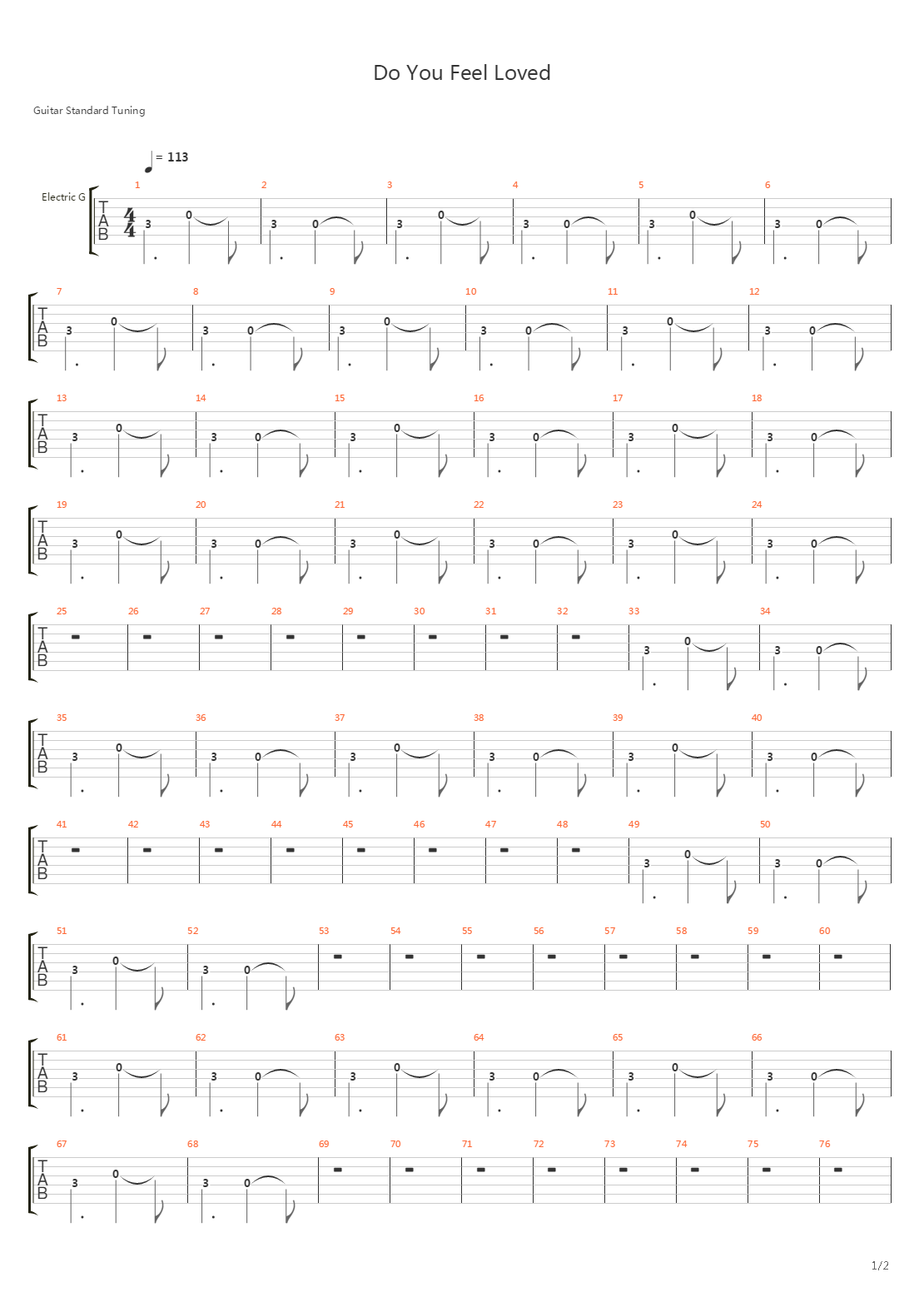 Do You Feel Loved吉他谱
