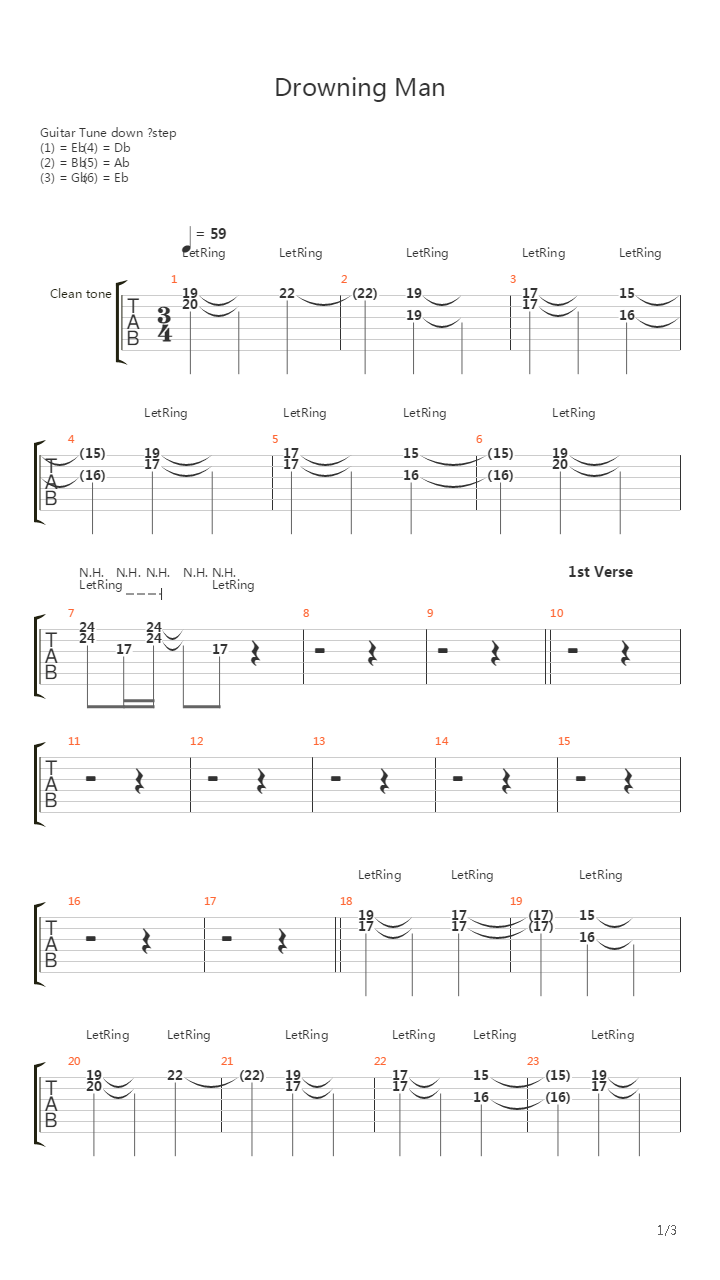Drowning Man吉他谱