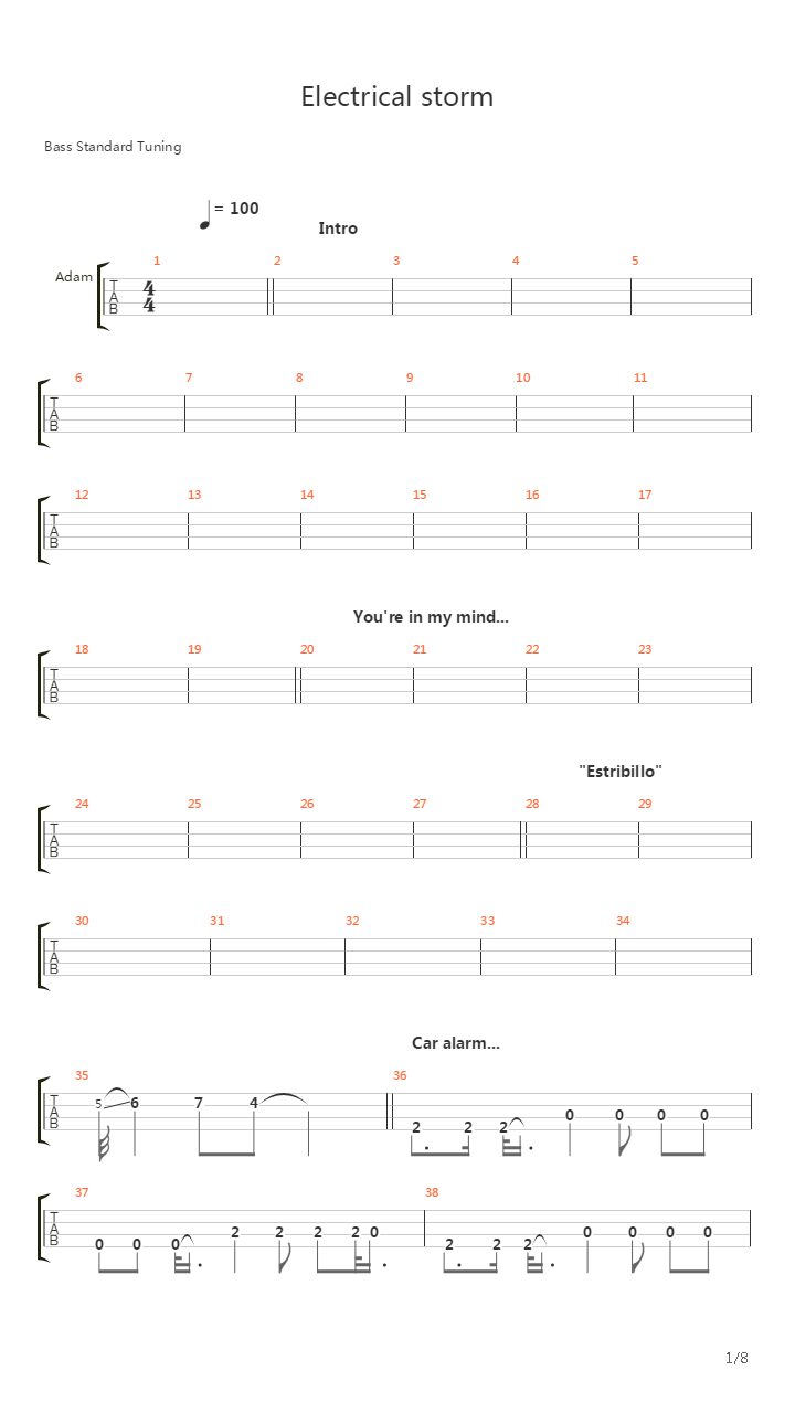 Electrical Storm William Orbit Mix吉他谱