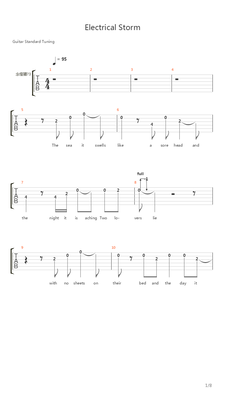 Electrical Storm吉他谱