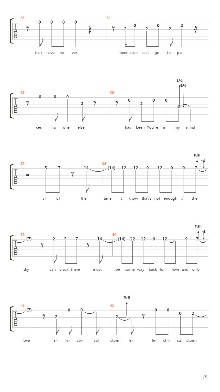 Electrical Storm吉他谱