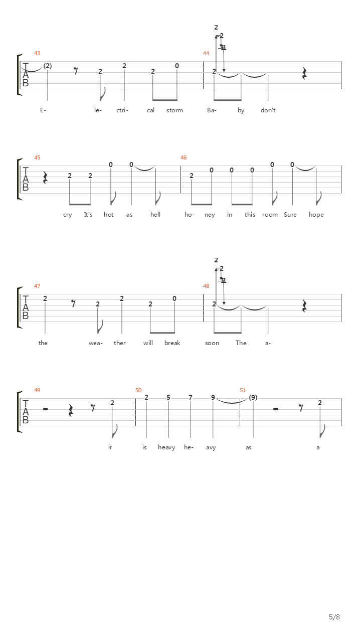 Electrical Storm吉他谱