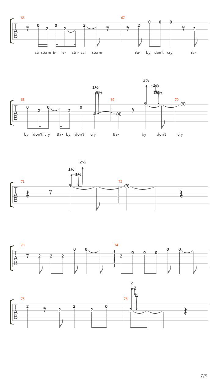 Electrical Storm吉他谱