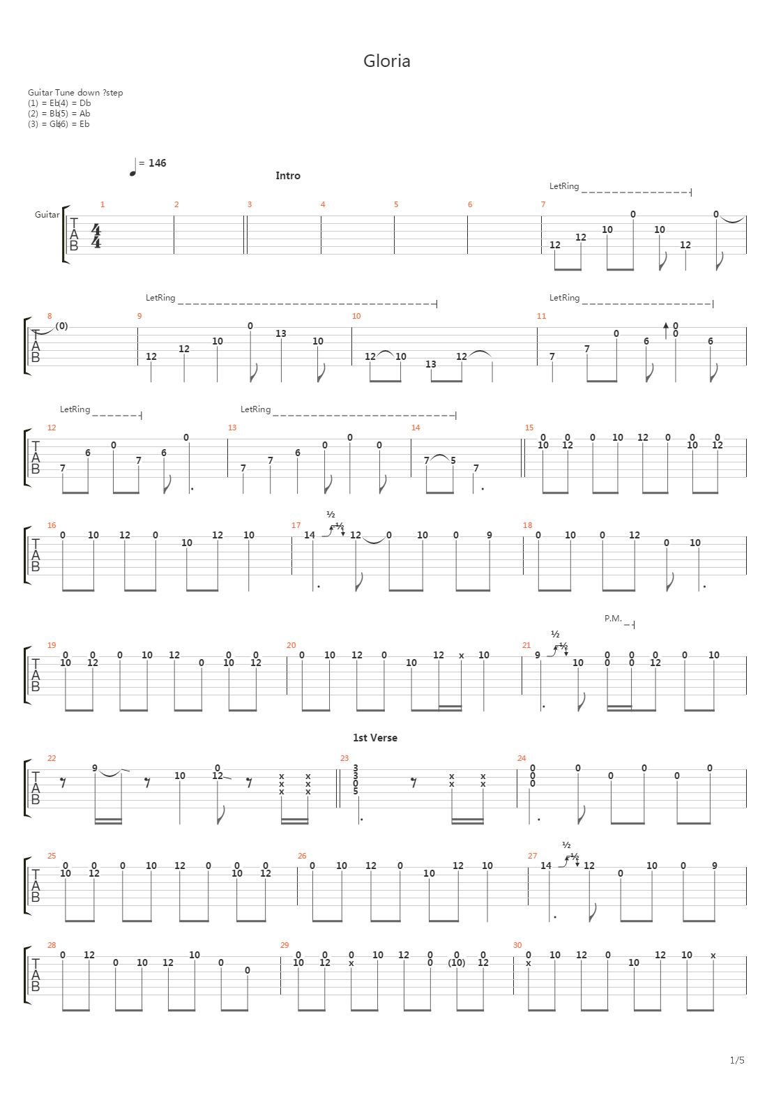 Gloria吉他谱