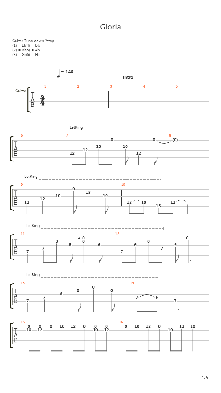 Gloria吉他谱