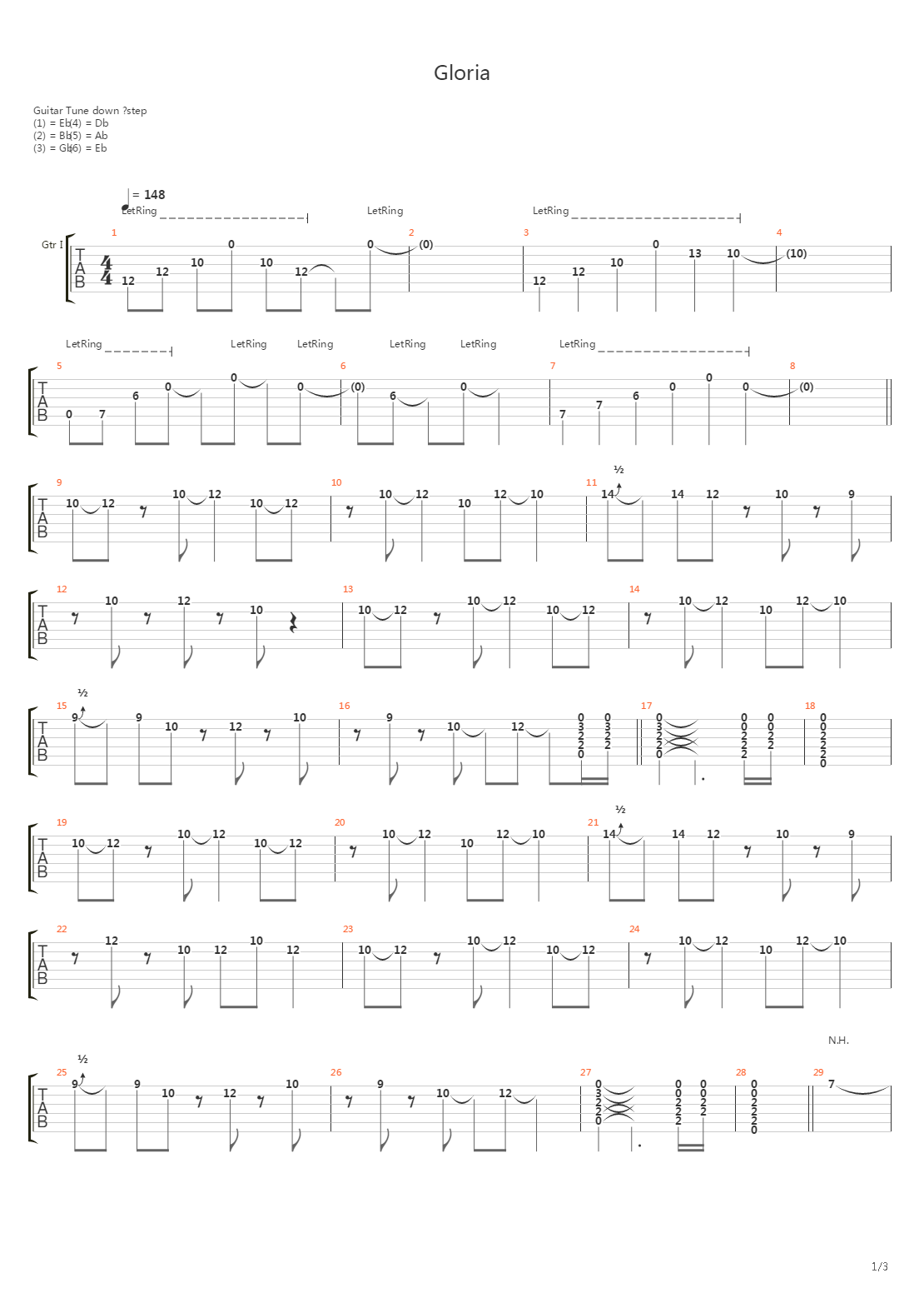 Gloria吉他谱