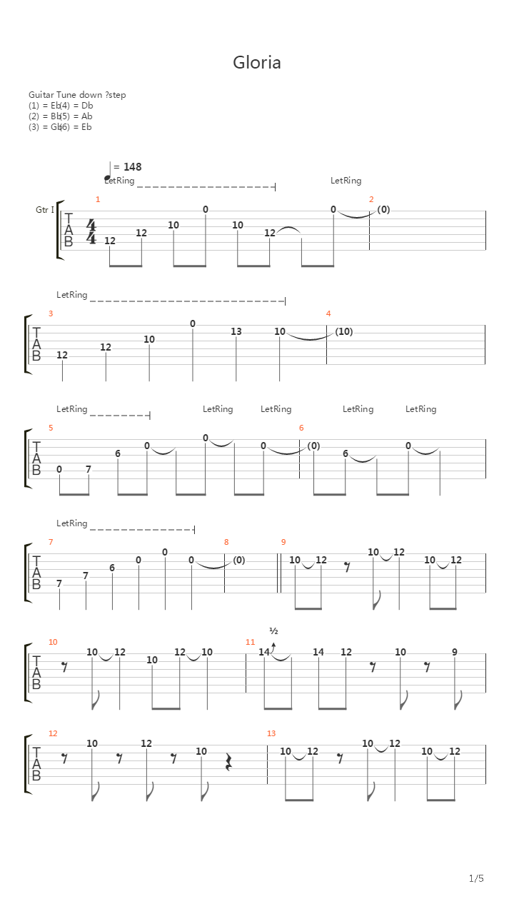 Gloria吉他谱