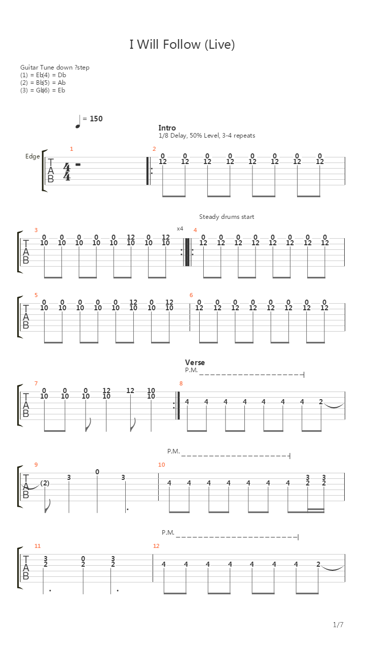 I Will Follow吉他谱