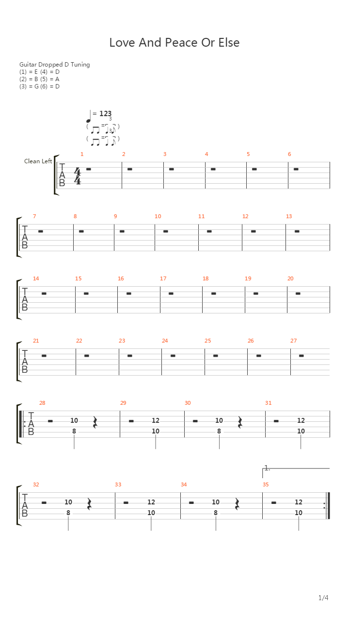 Love And Peace Or Else吉他谱
