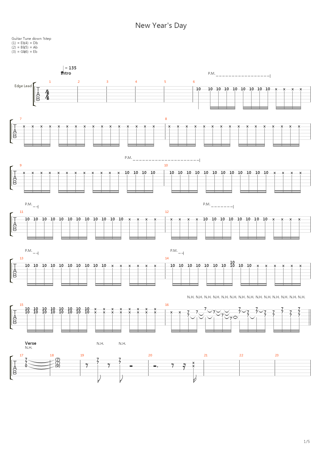 New Years Day吉他谱