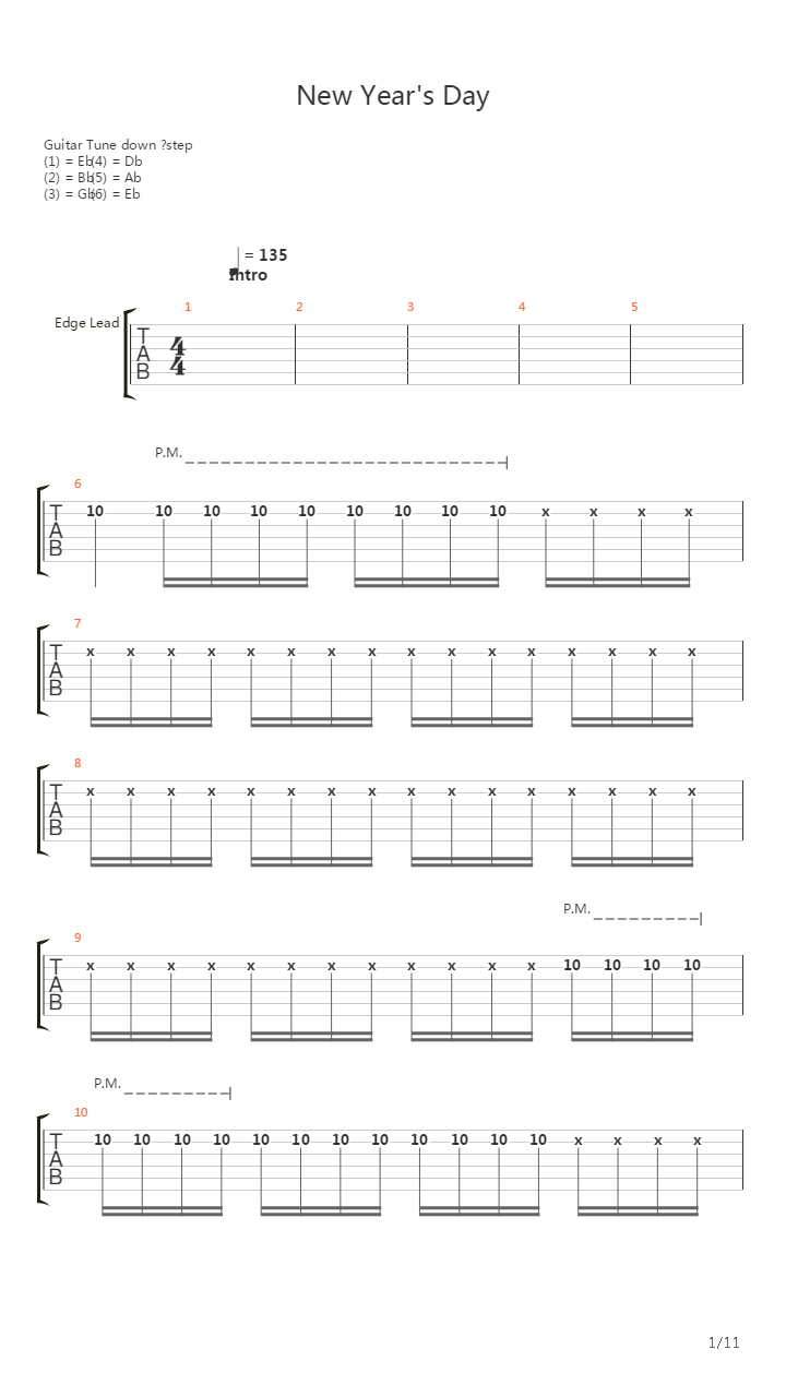 New Years Day吉他谱