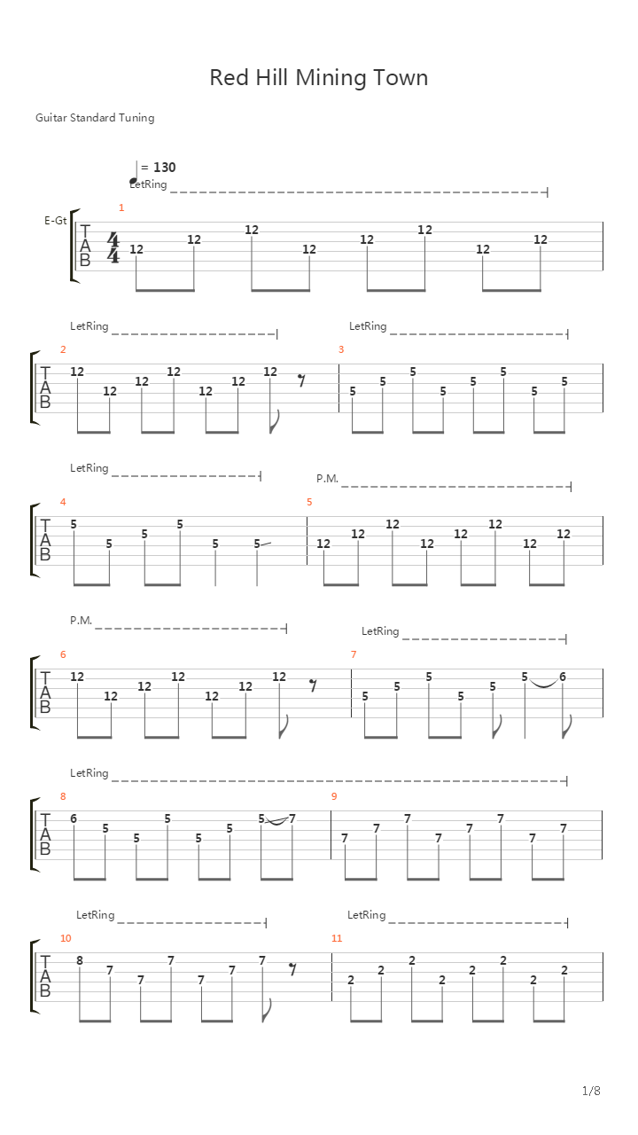Red Hill Mining Town吉他谱