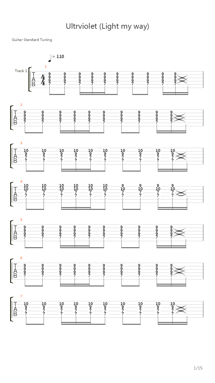 Ultraviolet Light My Way吉他谱