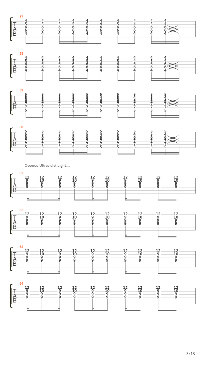 Ultraviolet Light My Way吉他谱