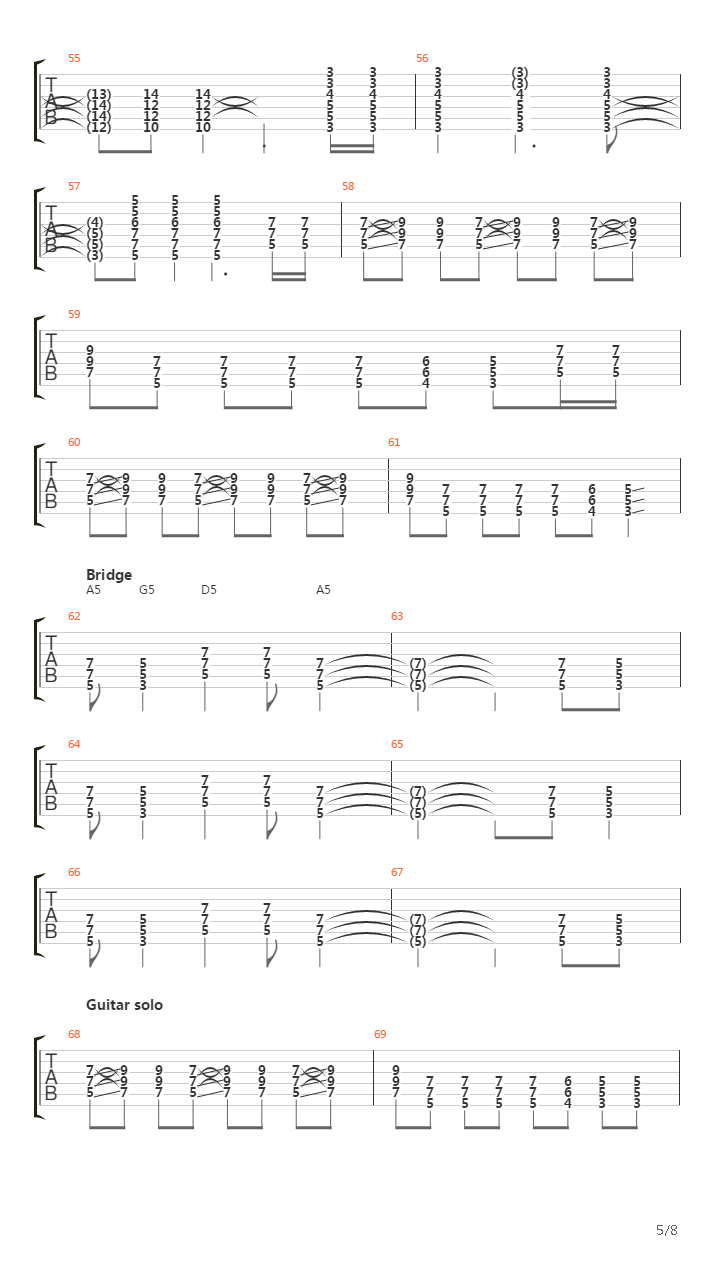 Vertigo吉他谱