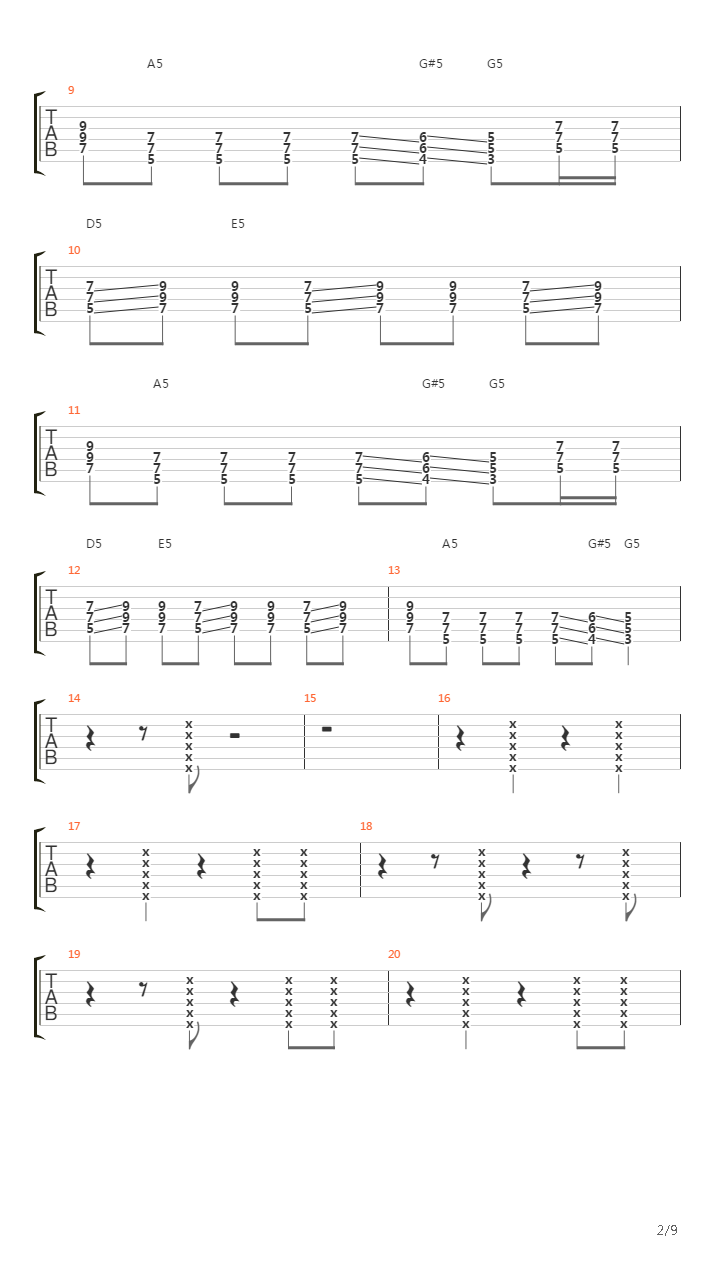 Vertigo吉他谱