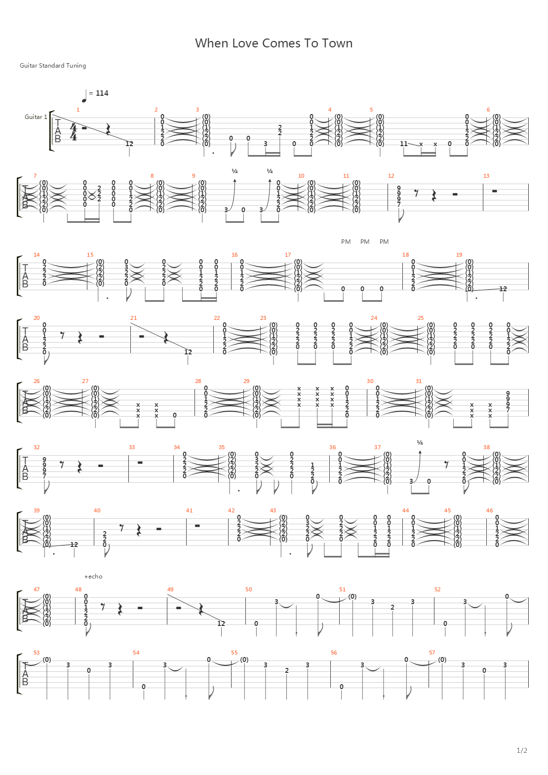 When Love Comes To Town吉他谱