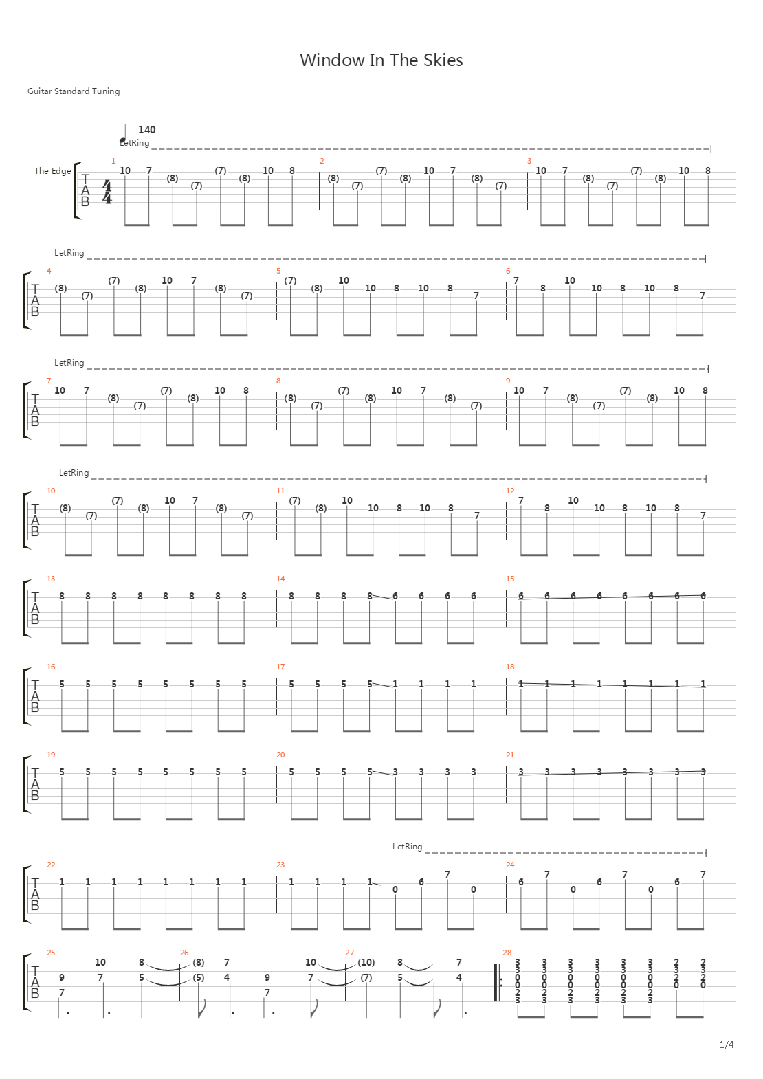 Window In The Skies吉他谱