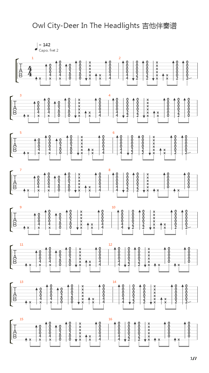 Deer In The Headlights吉他谱