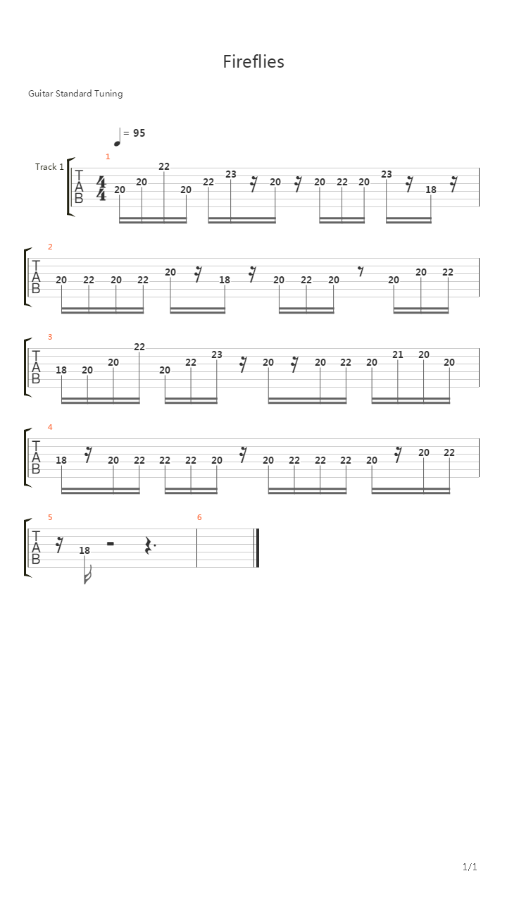 Fireflies吉他谱