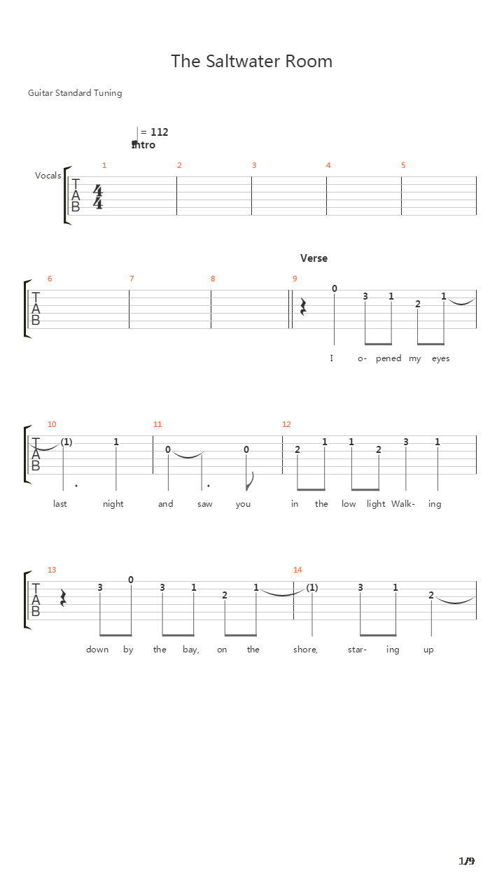 The Saltwater Room吉他谱