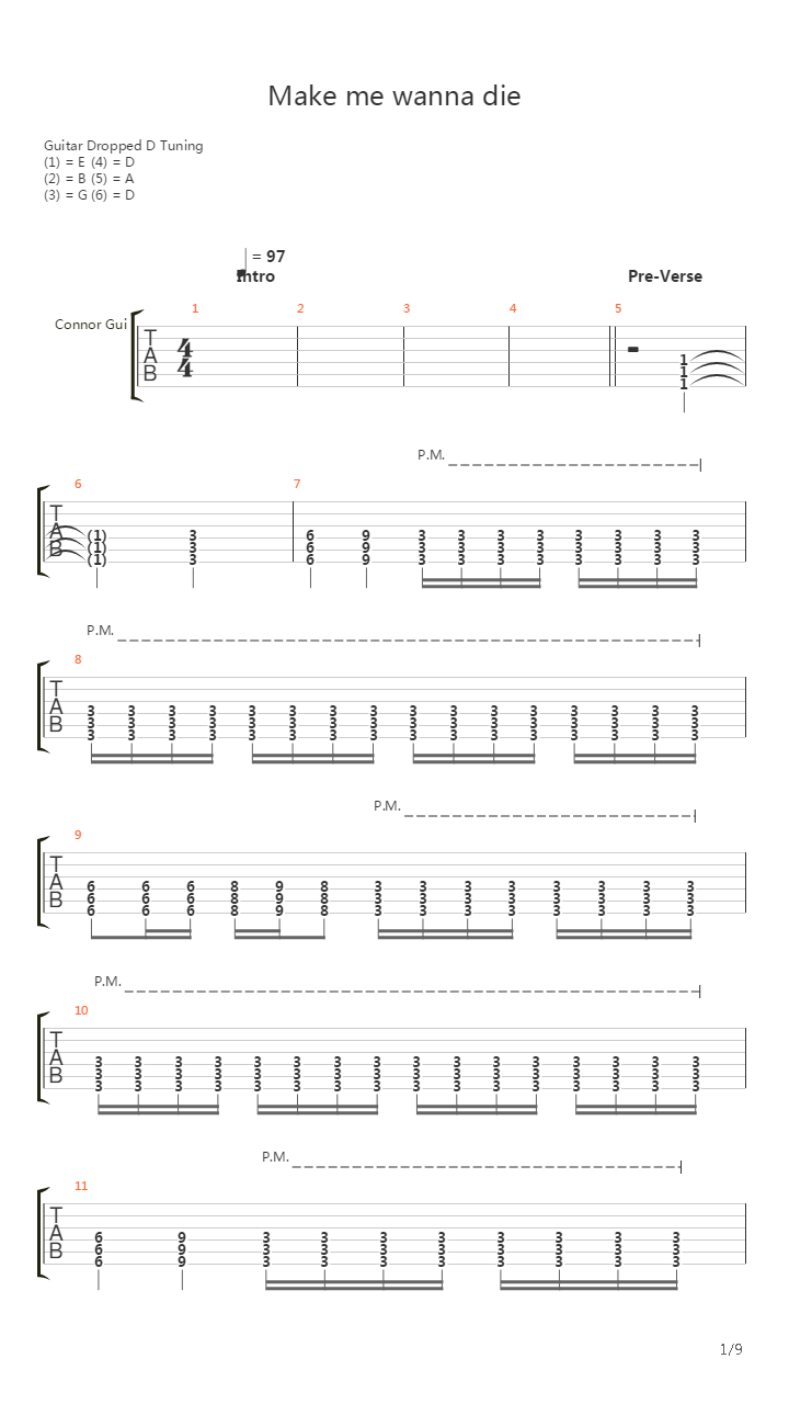 Make Me Wanna Die吉他谱