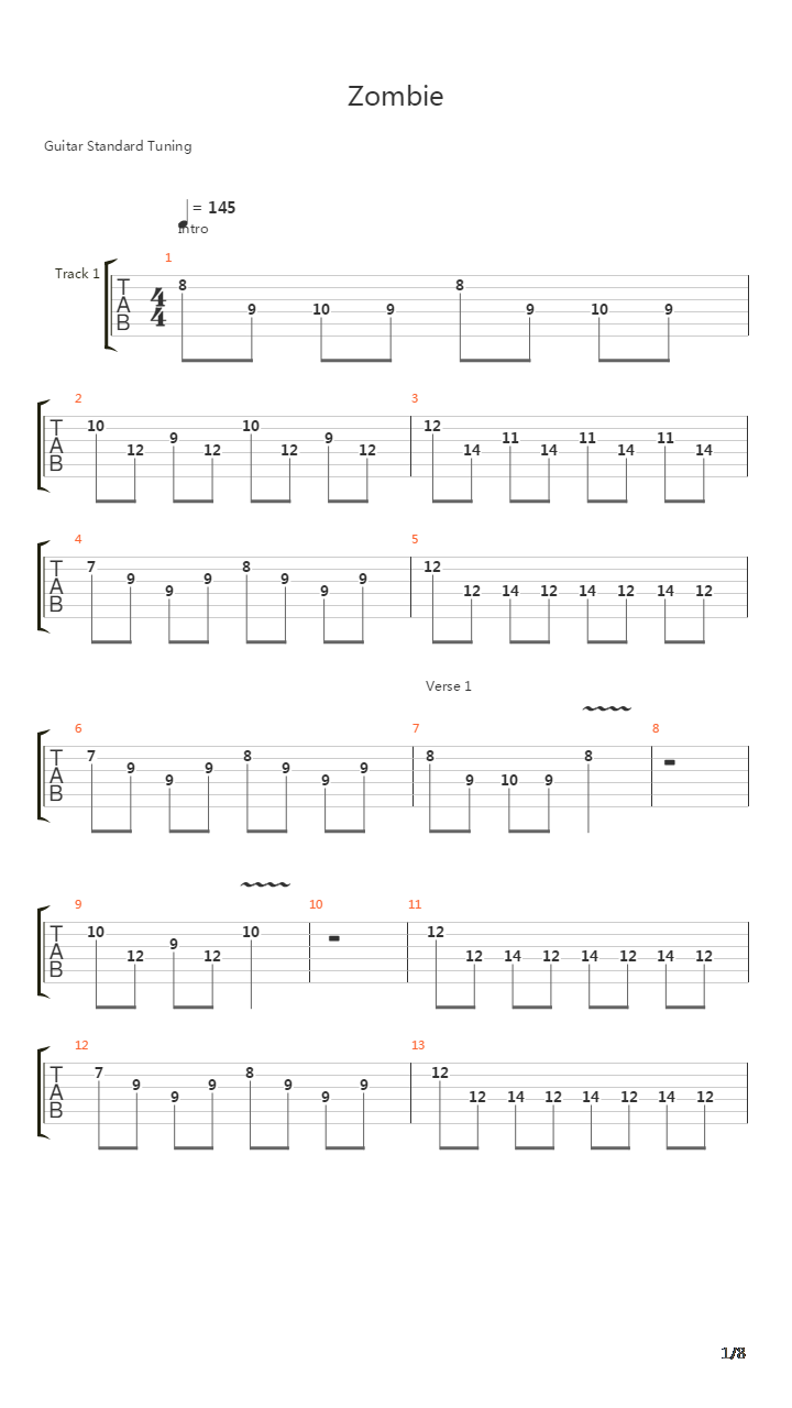 Zombie吉他谱