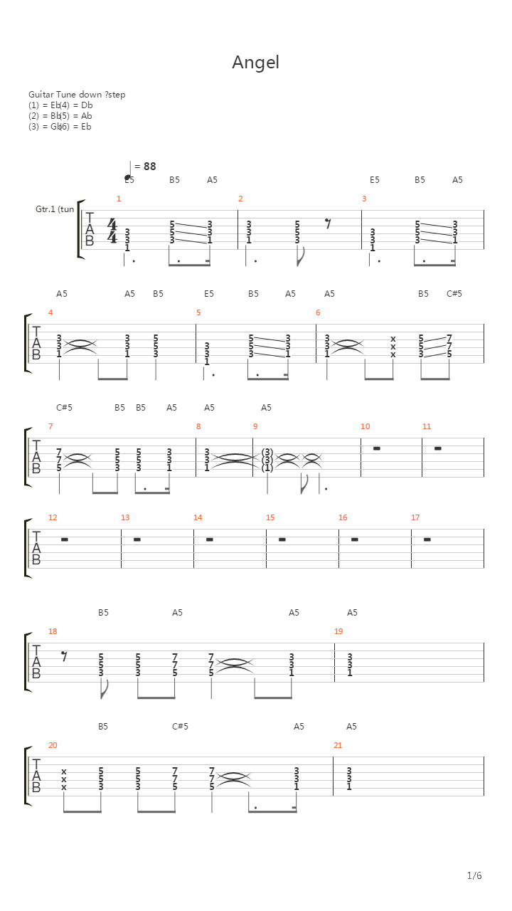 Angel吉他谱