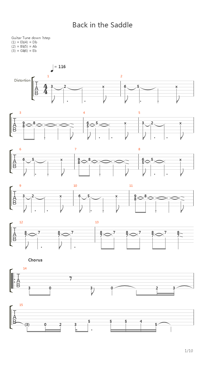 Back In The Saddle吉他谱