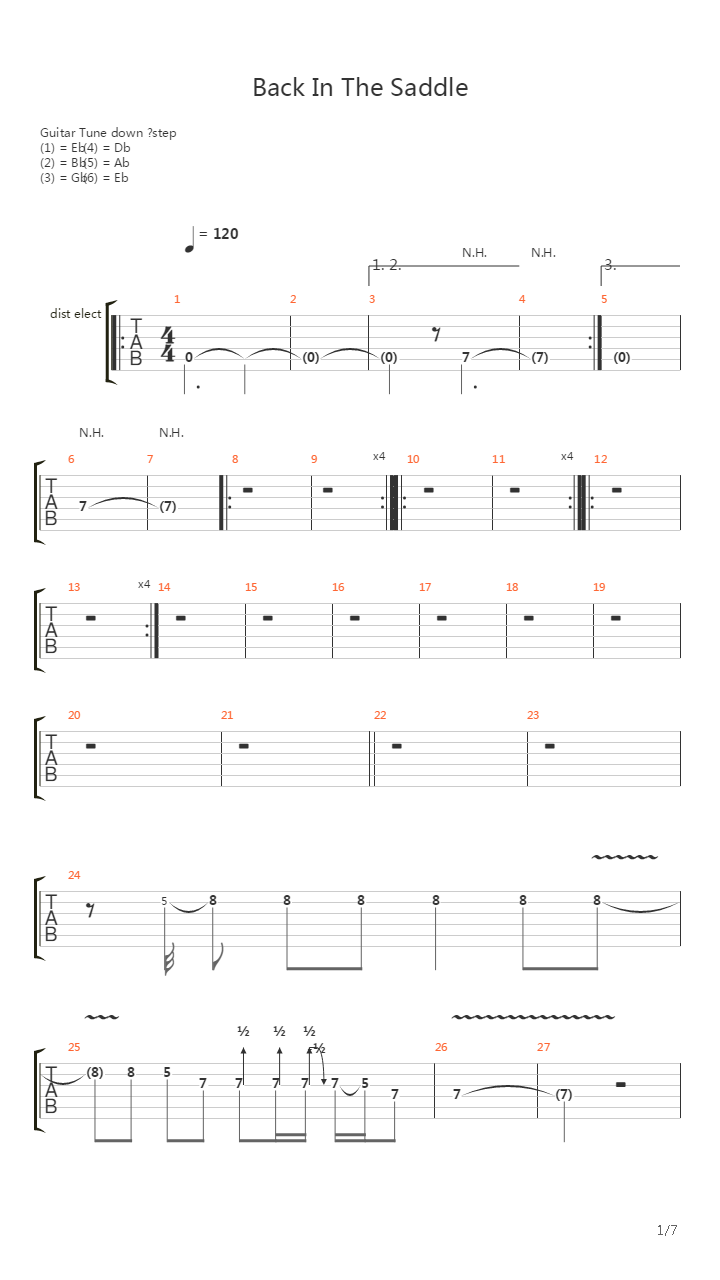 Back In The Saddle吉他谱