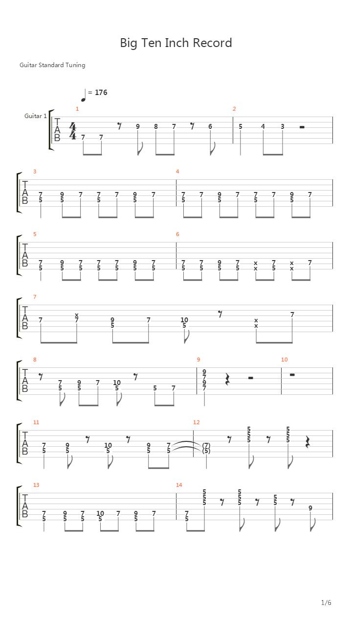 Big Ten Inch Record吉他谱