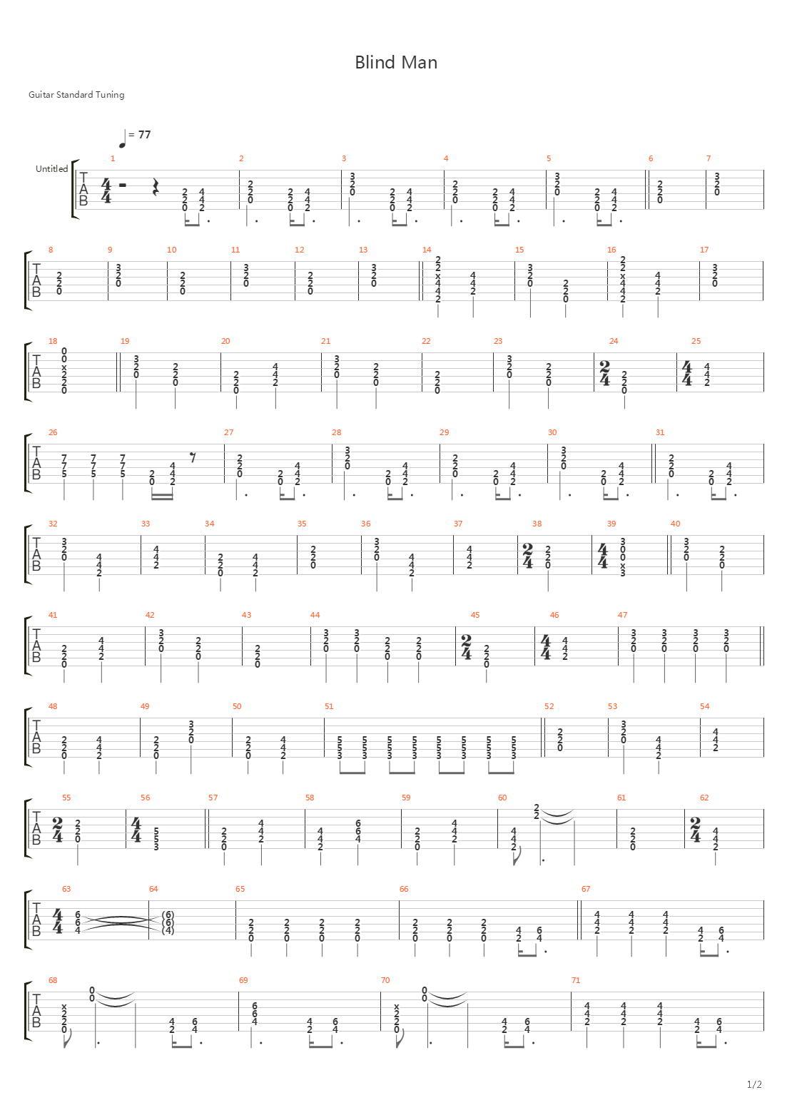 Blind Man吉他谱