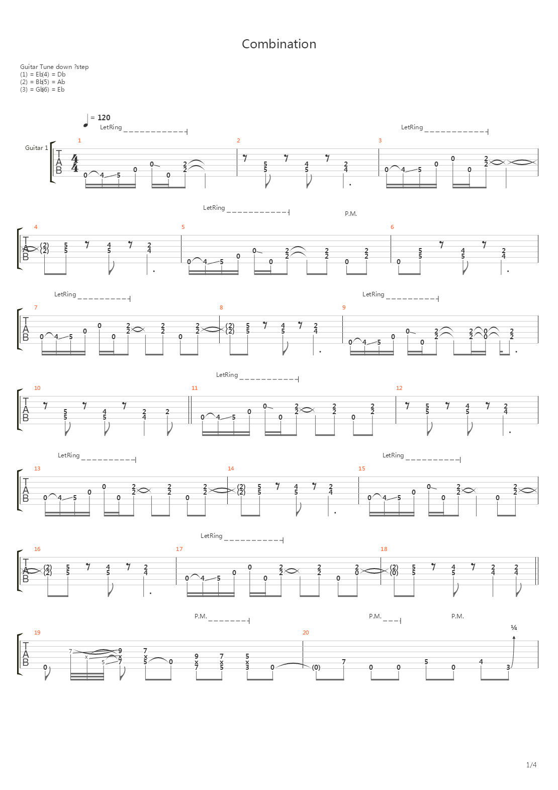 Combination吉他谱