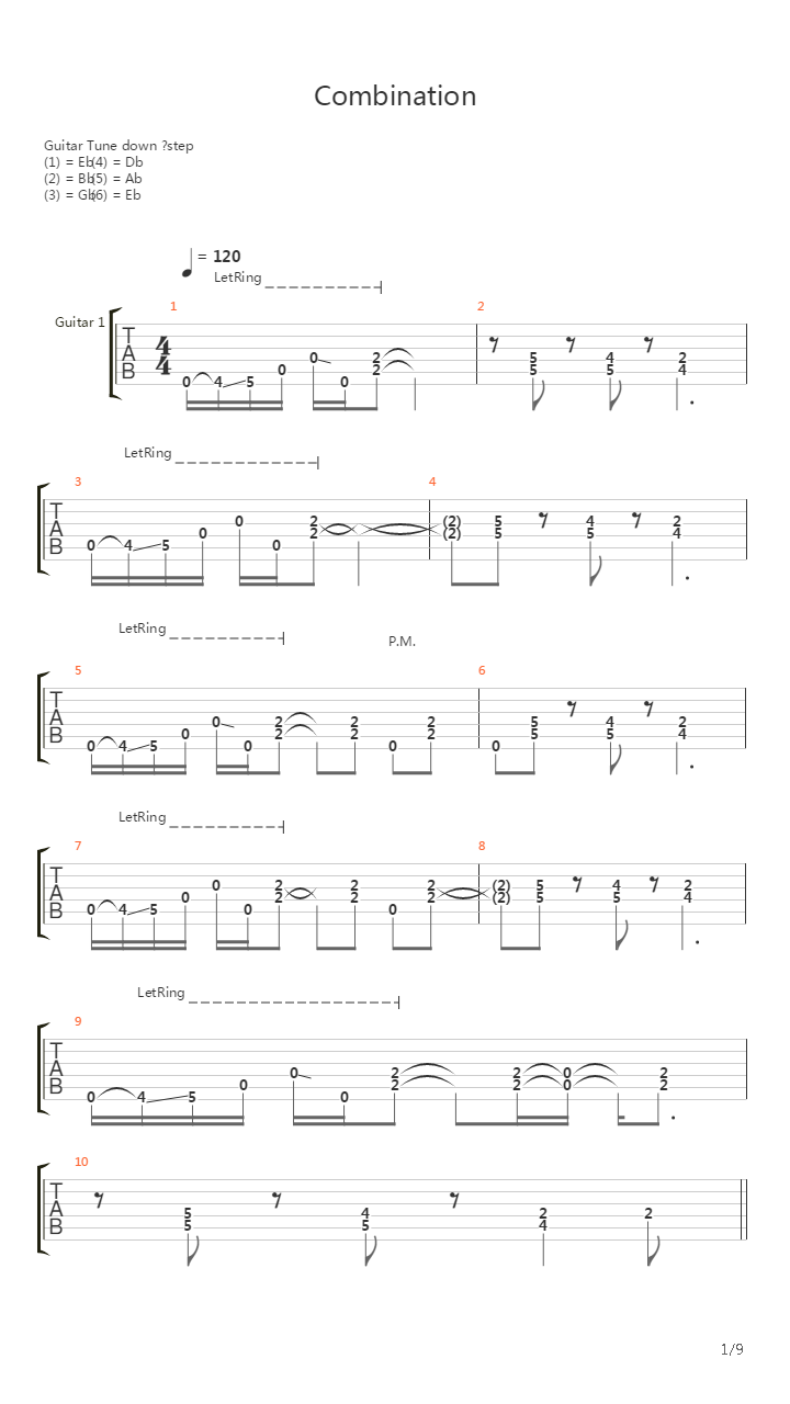 Combination吉他谱