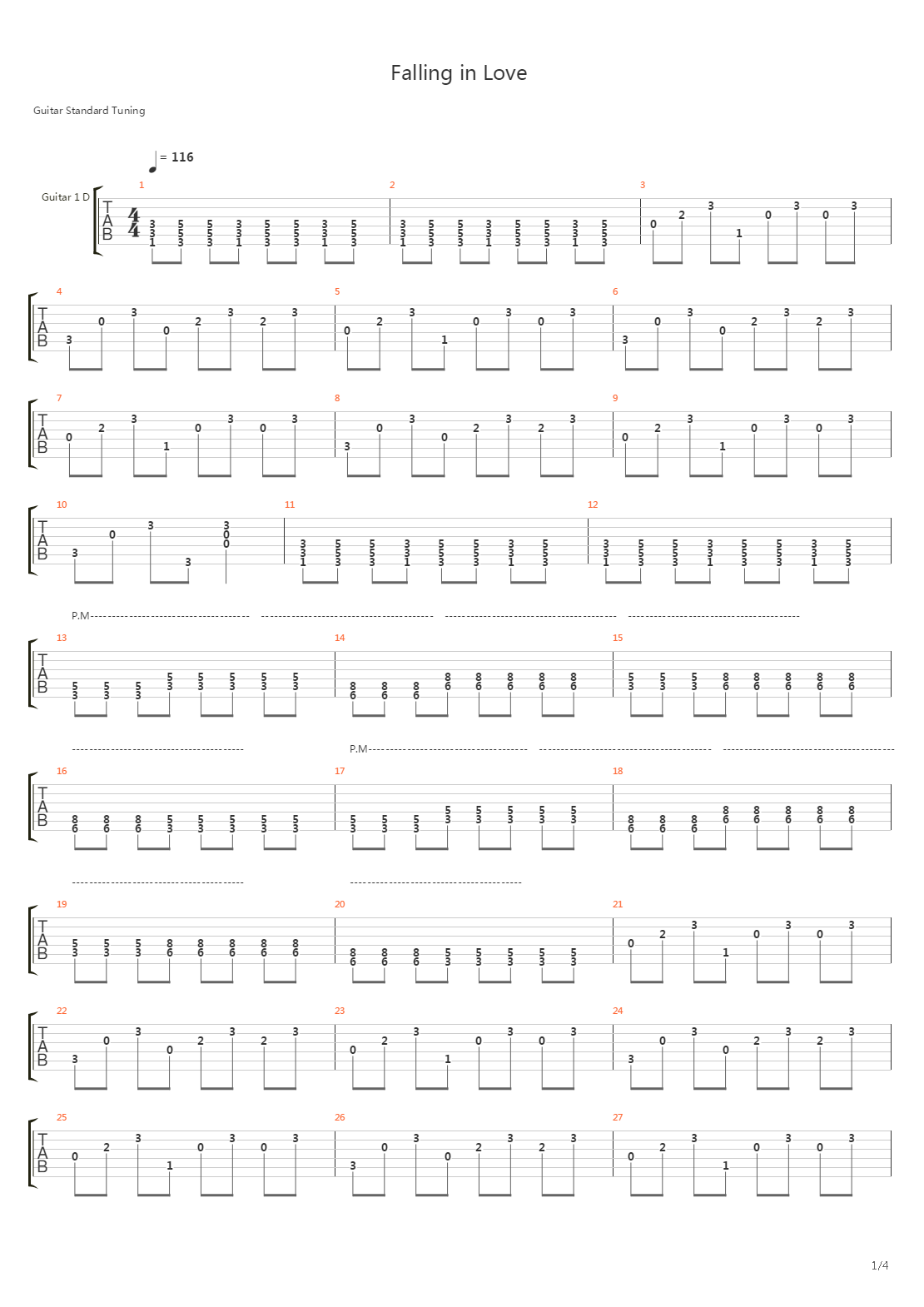 Falling In Love吉他谱