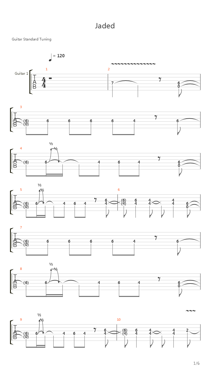 Jaded吉他谱