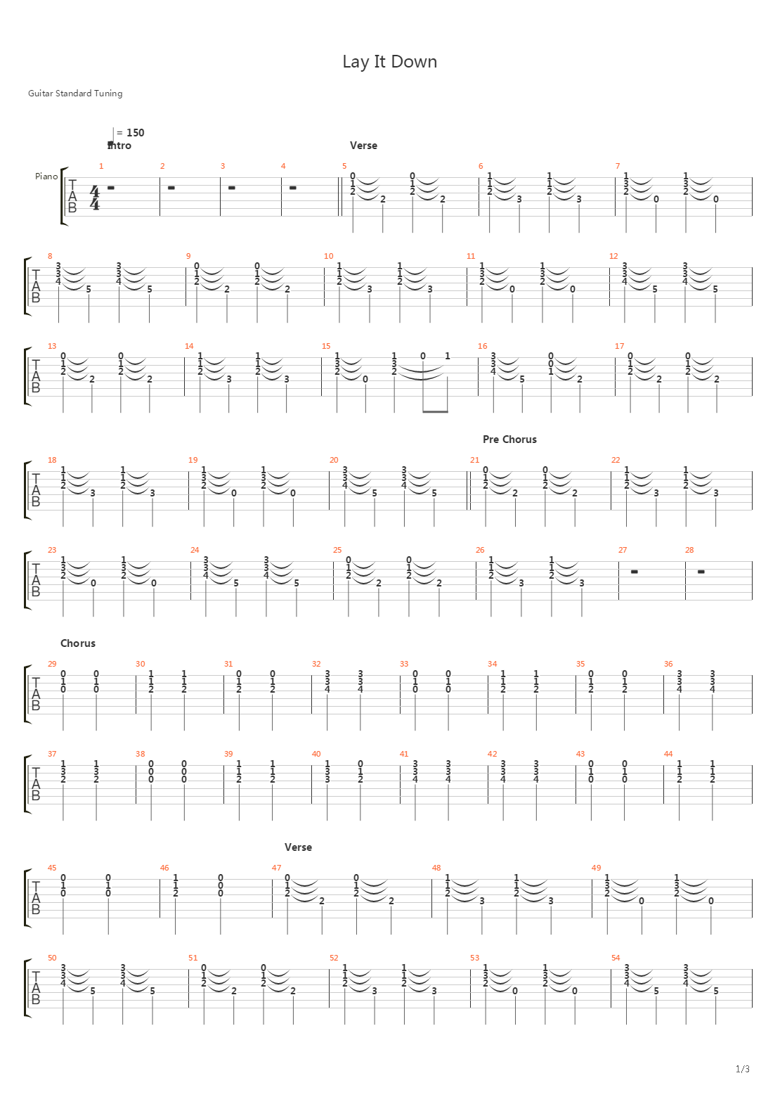 Lay It Down吉他谱