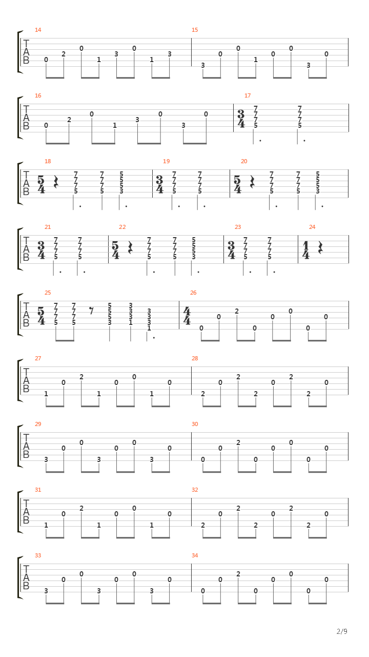 Seasons Of Wither吉他谱