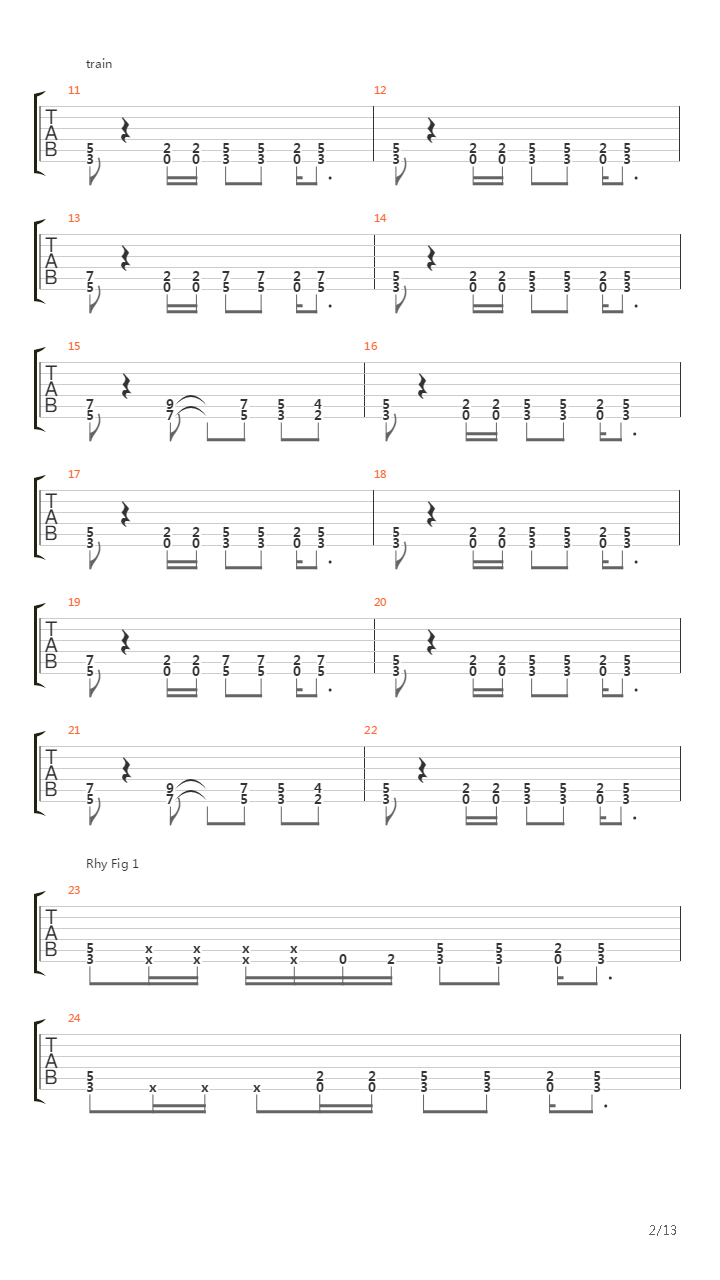 Train Kept A Rollin吉他谱