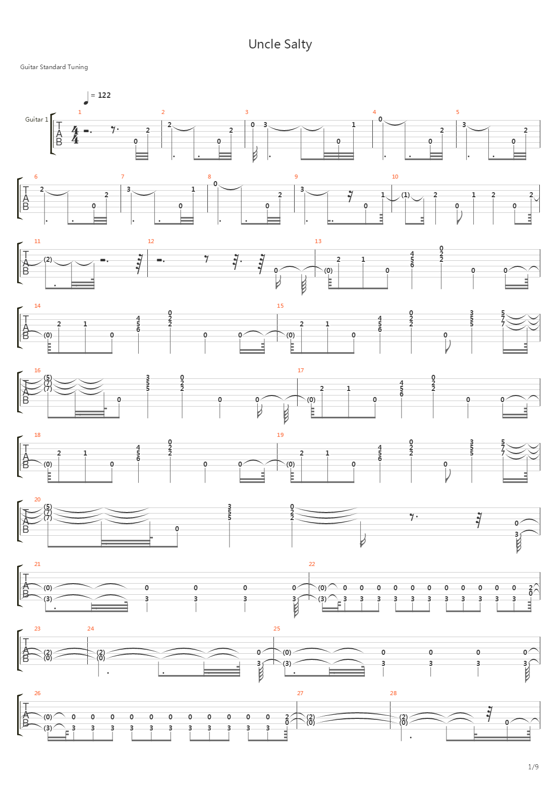 Uncle Salty吉他谱