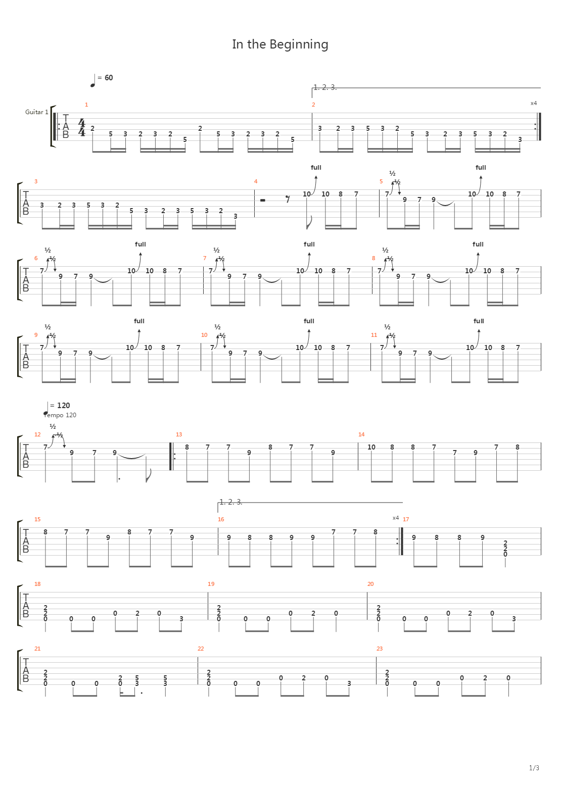 In The Beginning吉他谱